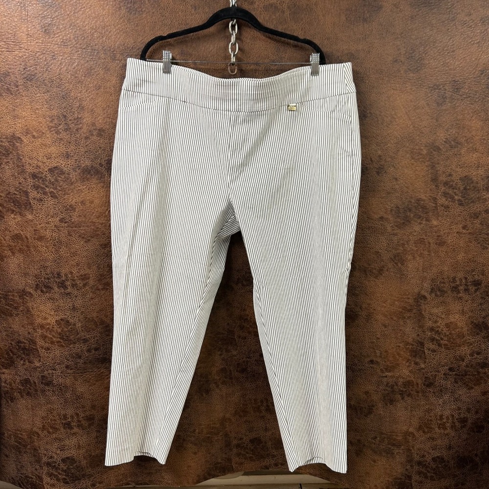 NWOT Anne Klein 3X White Black Stripe Faux‎ Pockets